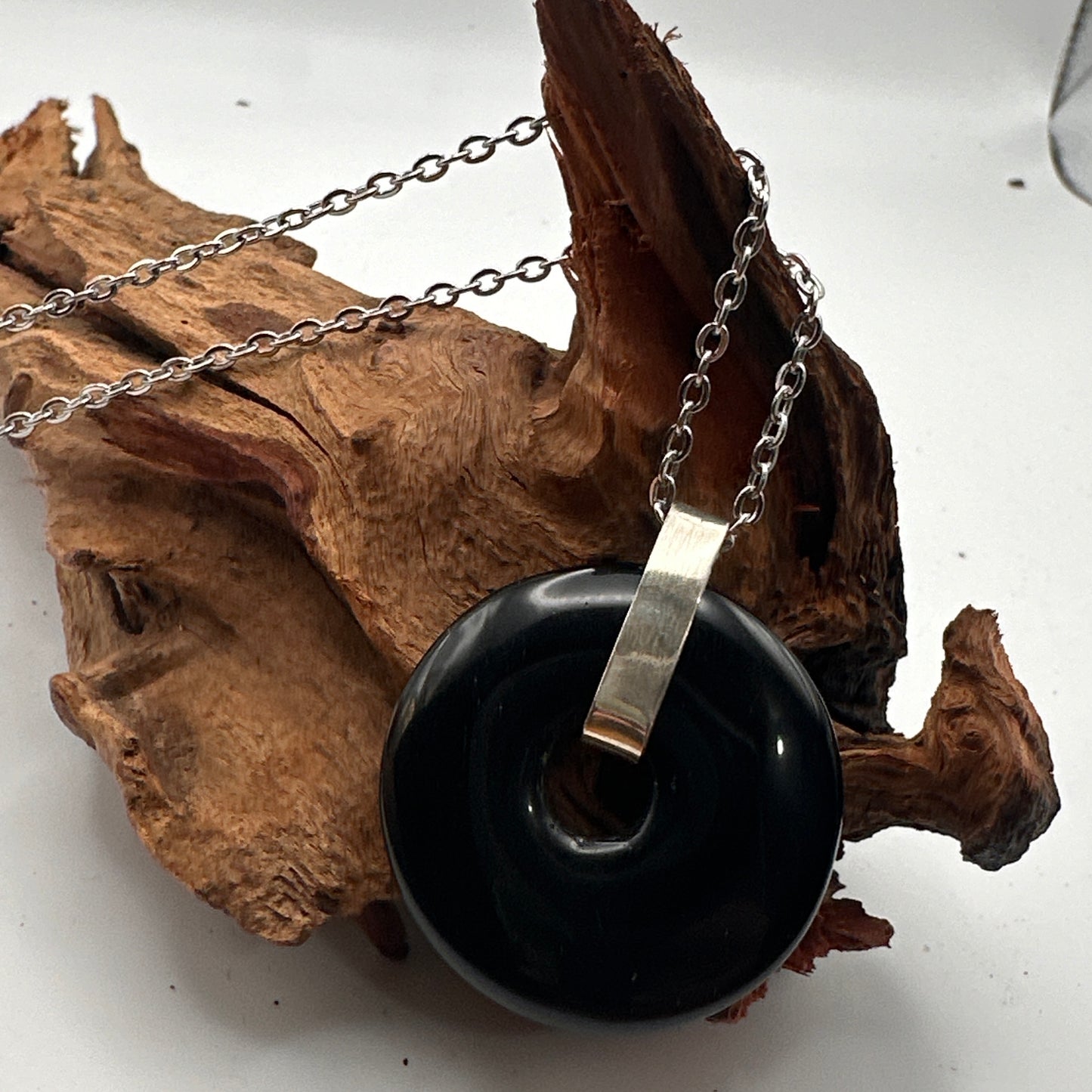 Obsidian Disc Pendant