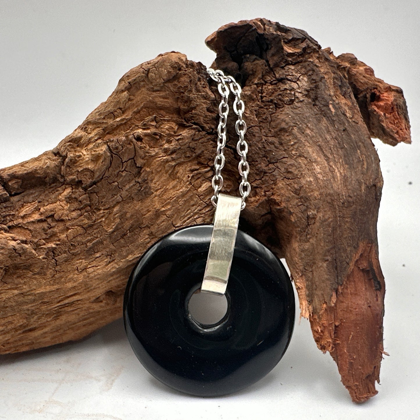 Obsidian Disc Pendant