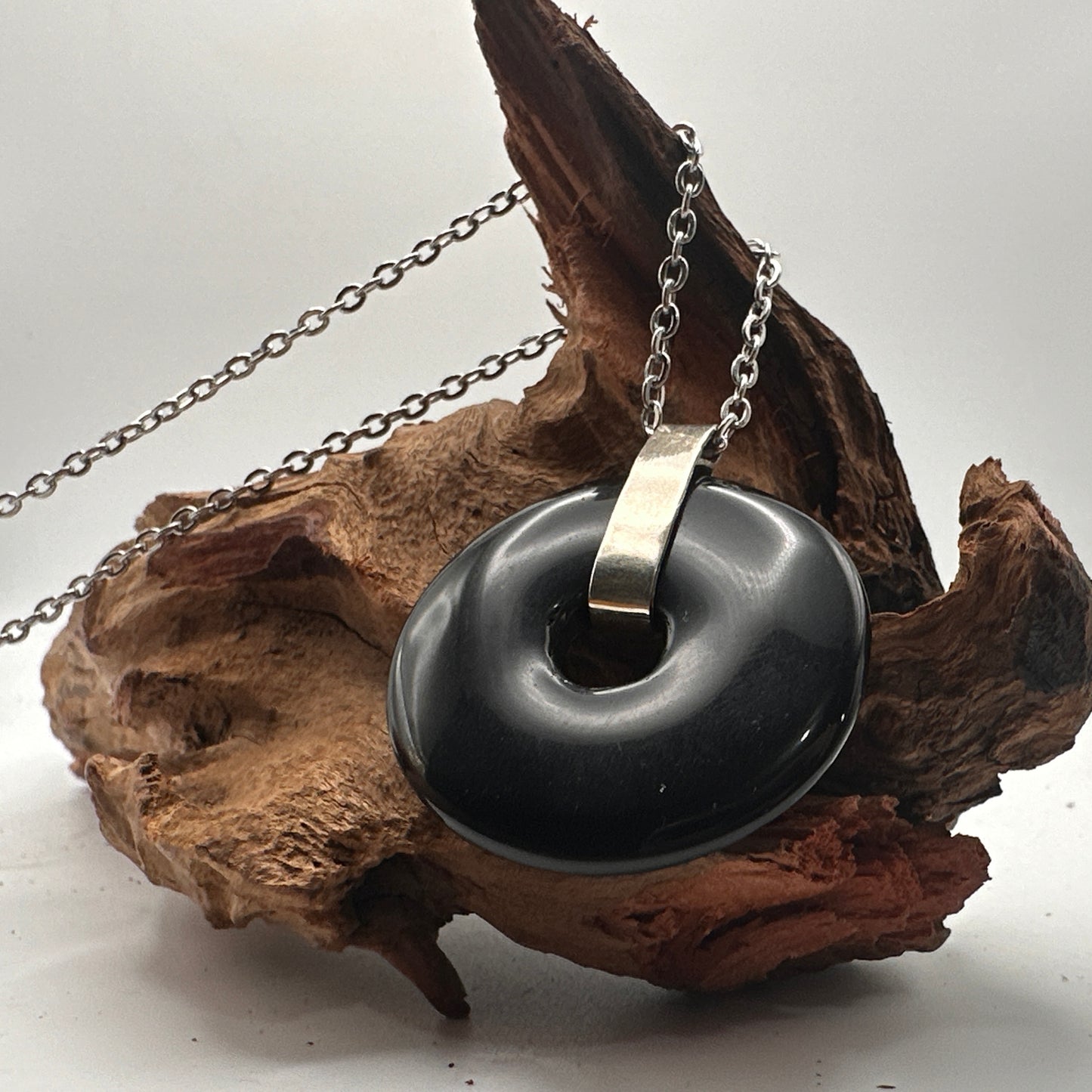 Obsidian Disc Pendant