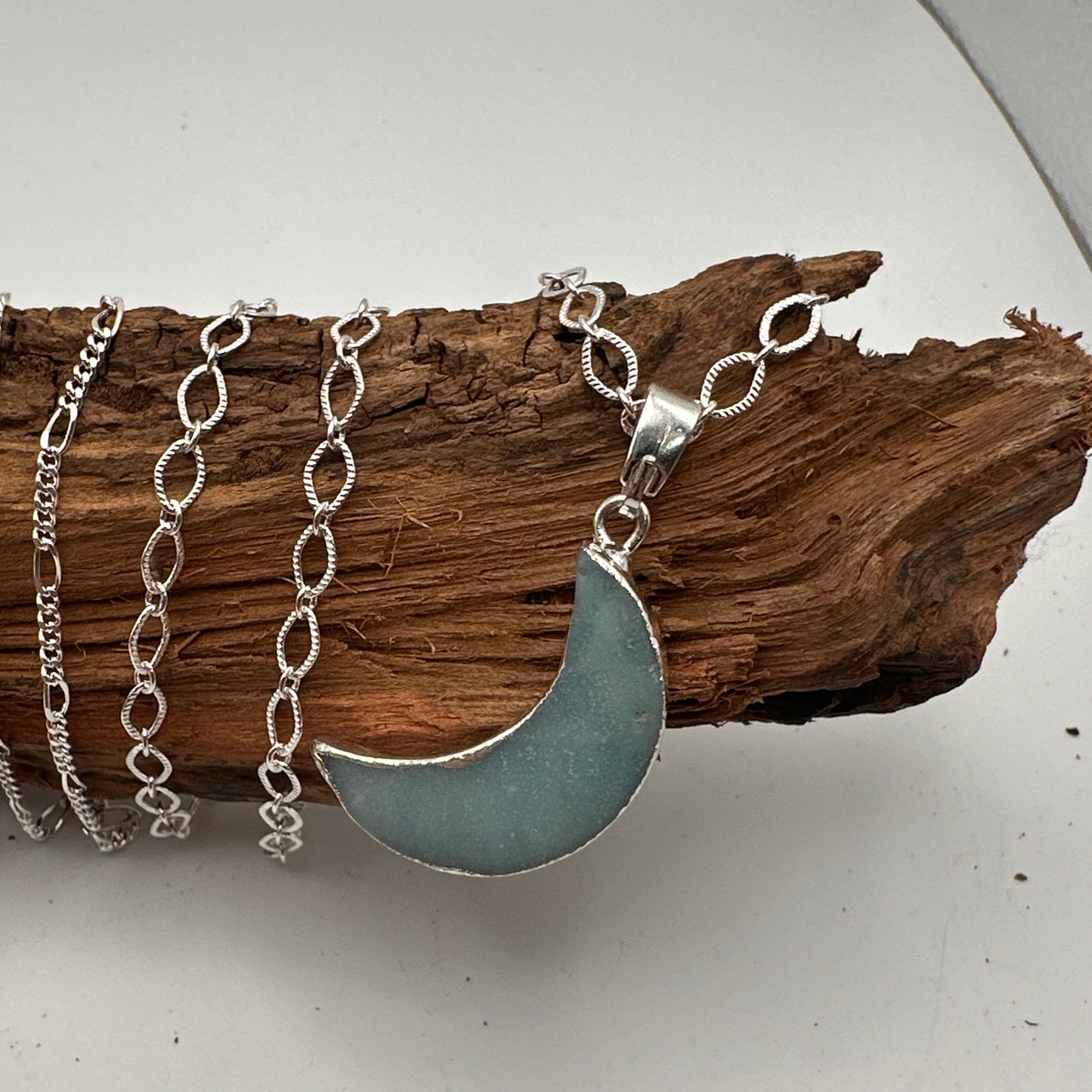 Amazonite Moon Pendant